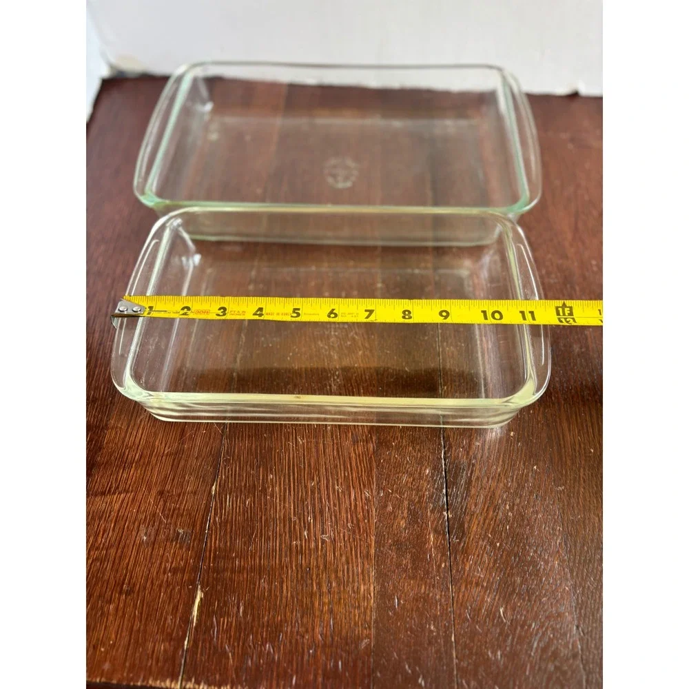 Vintage Pyrex Clear Glass Baking Dish Set 231‎ 1.5 QT & 232 2 QT Rectangular USA